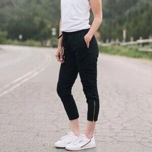 ZYIA Active Women's Everywhere Zipper Athletic Jogger Pants in Black